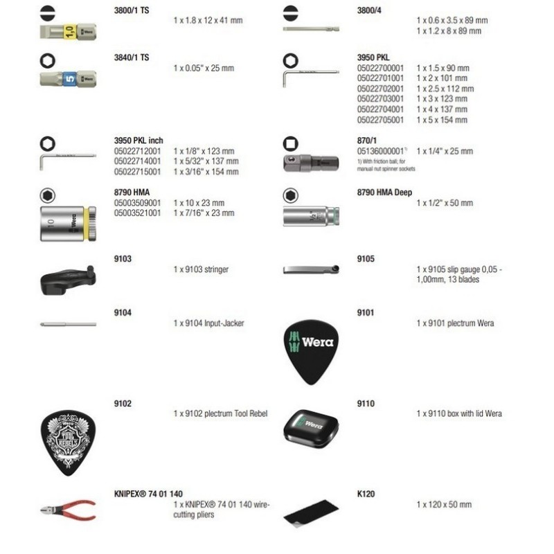 Wera 9100 Gitar Tamir Seti 27 Parça 05134015001