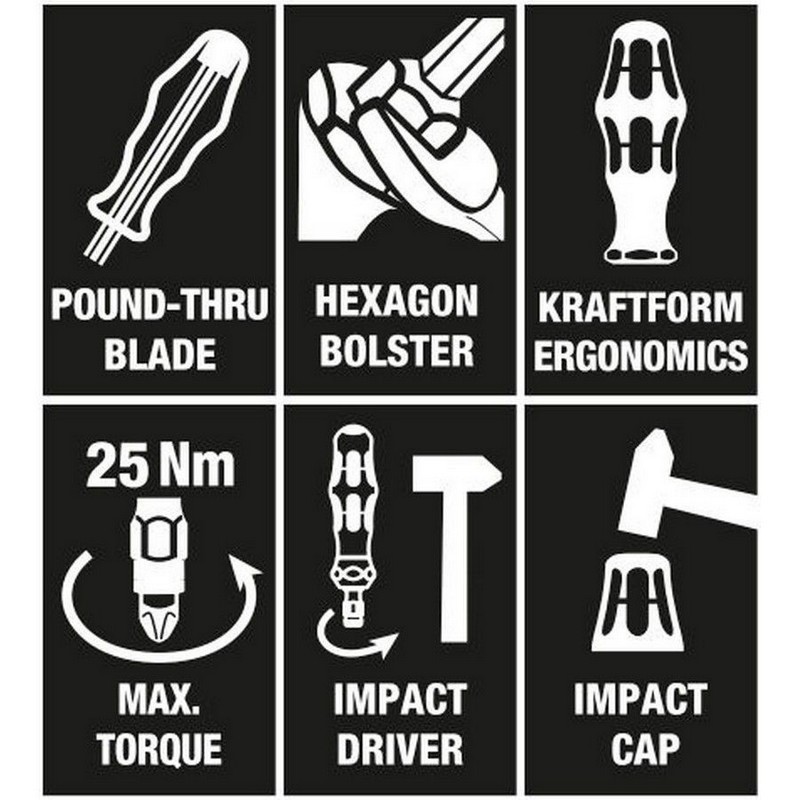 Wera 921 Darbeli Vida Sökücü Keski Tornavida 05018100001