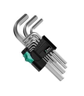 Wera 950/9 HexPlus 5 Krom Kaplı Alyan Anahtar Seti Kısa 05021406001