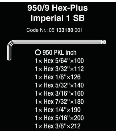 Wera 950/9 PKL SB Alyan Seti 1 Topbaş HexPlus Imperyal 05133180001