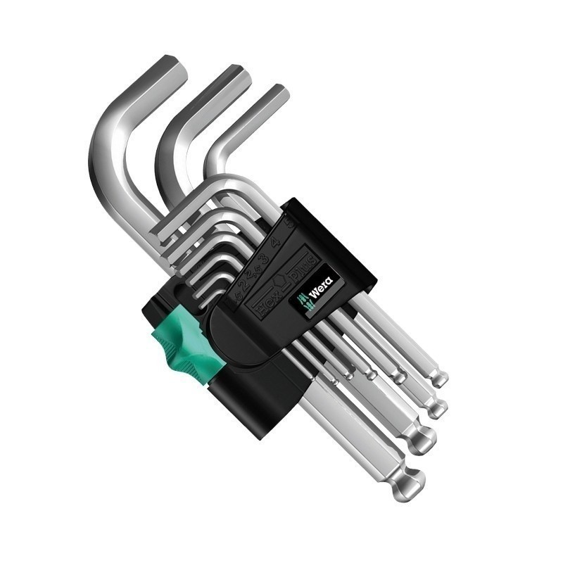 Wera 950/9 PKS HexPlus Krom Topbaş Alyan Kısa Set 05133163001