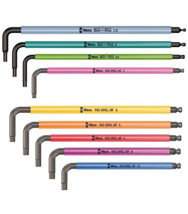 Wera 950/9 SPKL HF HexPlus Topbaş Renkli Alyan Seti 05022210001