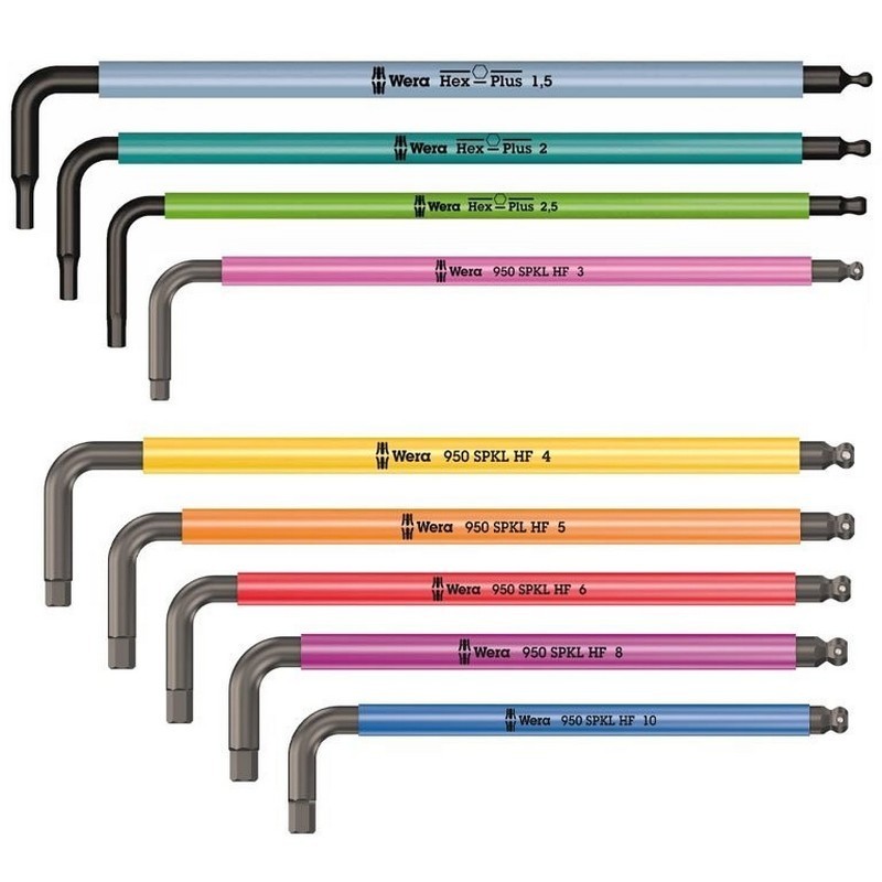 Wera 950/9 SPKL HF HexPlus Topbaş Renkli Alyan Seti 05022210001