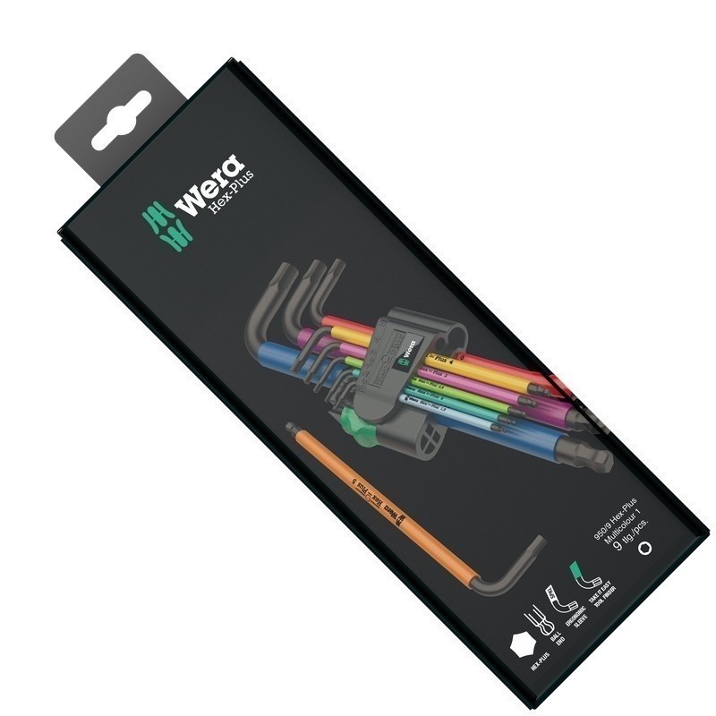 Wera 950/9 SPKL SB HexPlus Topbaş Renkli Alyan Seti 05073593001