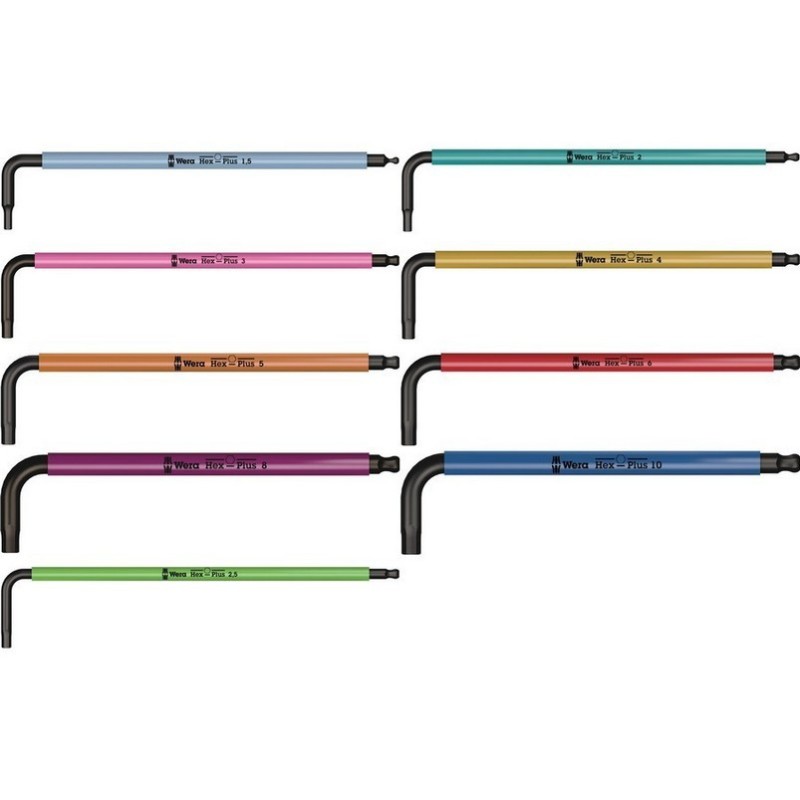 Wera 950/9 SPKL SB HexPlus Topbaş Renkli Alyan Seti 05073593001