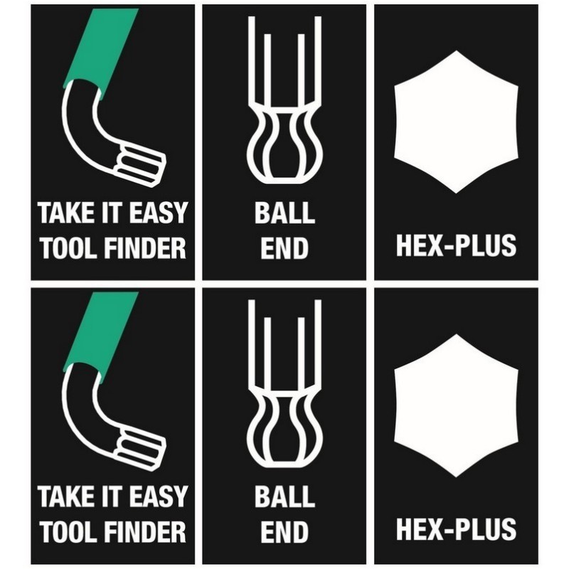 Wera 950/9 SPKL SB HexPlus Topbaş Renkli Alyan Seti 05073593001