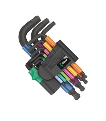 Wera 950/9 SPKS SB HexPlus Topbaş Renkli Alyan Kısa Set 05133164001