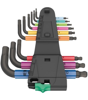 Wera 950/9 SPKS SB HexPlus Topbaş Renkli Alyan Kısa Set 05133164001