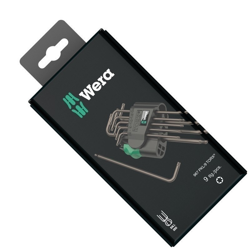 Wera 967/9 PKL SB Torx Topbaş Kısa Allen Anahtar Set 05073598001