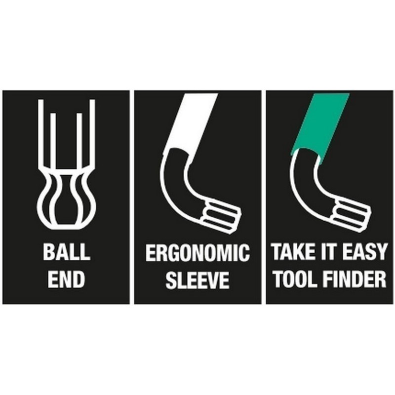 Wera 967/9 XL Torx Topbaş Renkli Allen Anahtar Seti 05024480001