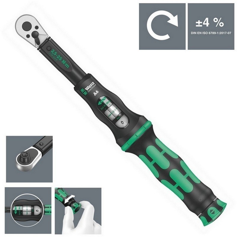 Wera Click-Torque A6 Torkmetre Set 1 2,5-25Nm Cırcır 1/4" Bits 05130110001