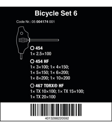 Wera Bisiklet Set 6 Raflı Torx Hexplus T Tornavida 10P 05004174001
