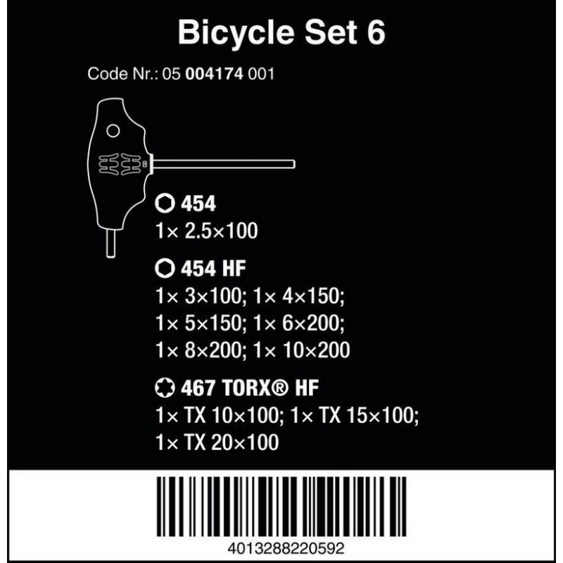 Wera Bisiklet Set 6 Raflı Torx Hexplus T Tornavida 10P 05004174001