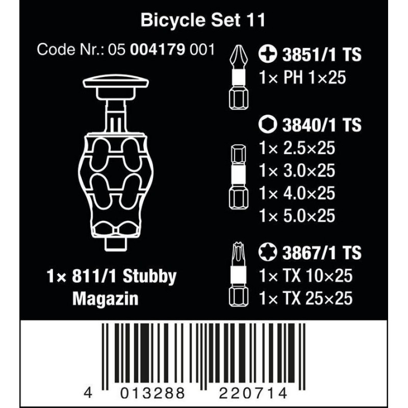 Wera Bisiklet Tamir Tornavida Bits Seti 11 05004179001