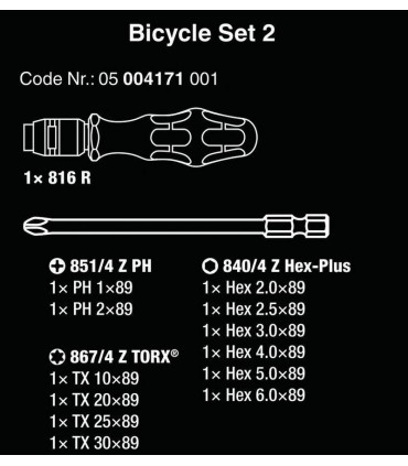 Wera Bisiklet Tamir Tornavida Bits Seti 2 05004171001