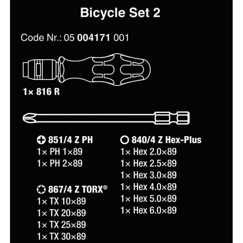 Wera Bisiklet Tamir Tornavida Bits Seti 2 05004171001