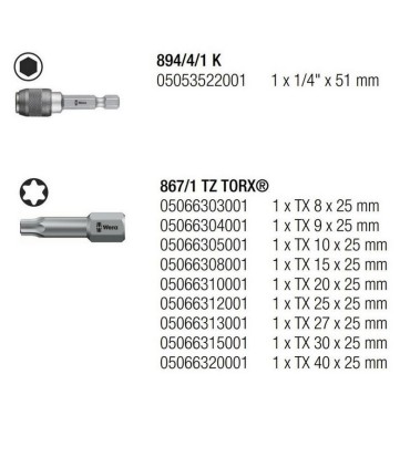 Wera Bit-Check 10 Torx Universal 1 Bits Seti 05056164001