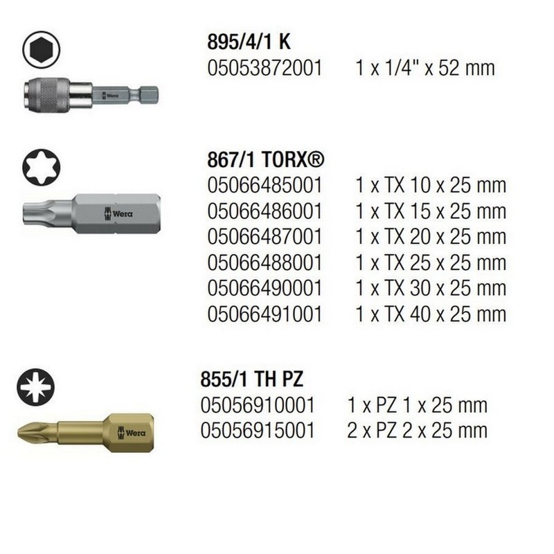 Wera Bit-Check 10 Universal 2 Bits Seti 05134200001