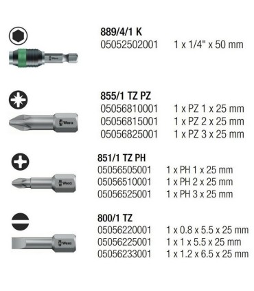 Wera Bit-Check 10 Universal 3 Bits Seti 05056375001