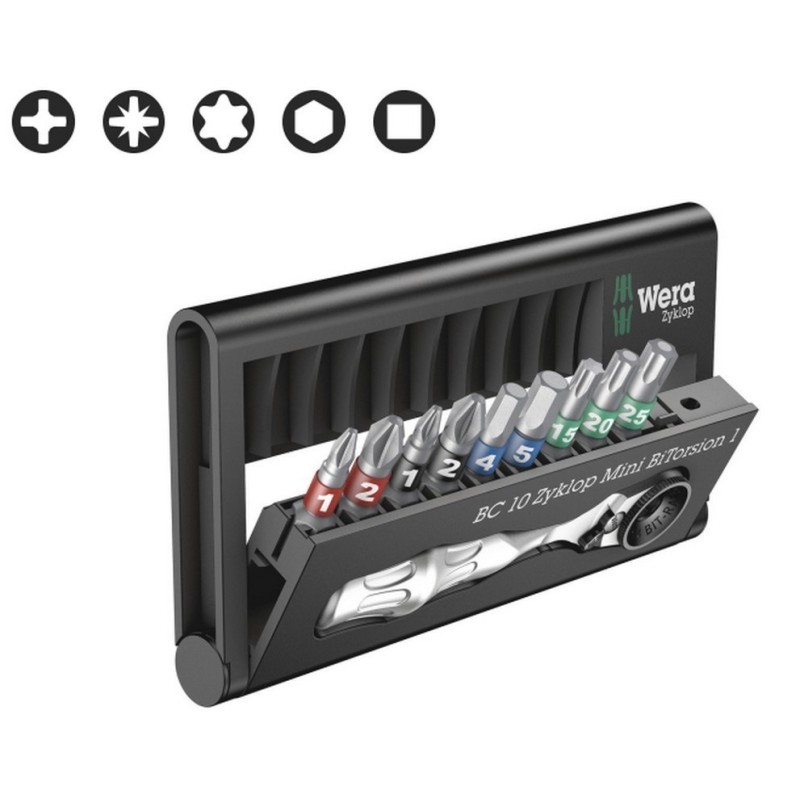 Wera Bit-Check 10 Zyklop Cırcırlı Bitorsion 1 Bits Seti 05057418001