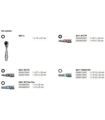 Wera Bit-Check 10 Zyklop Cırcırlı Bitorsion 1 Bits Seti 05057418001