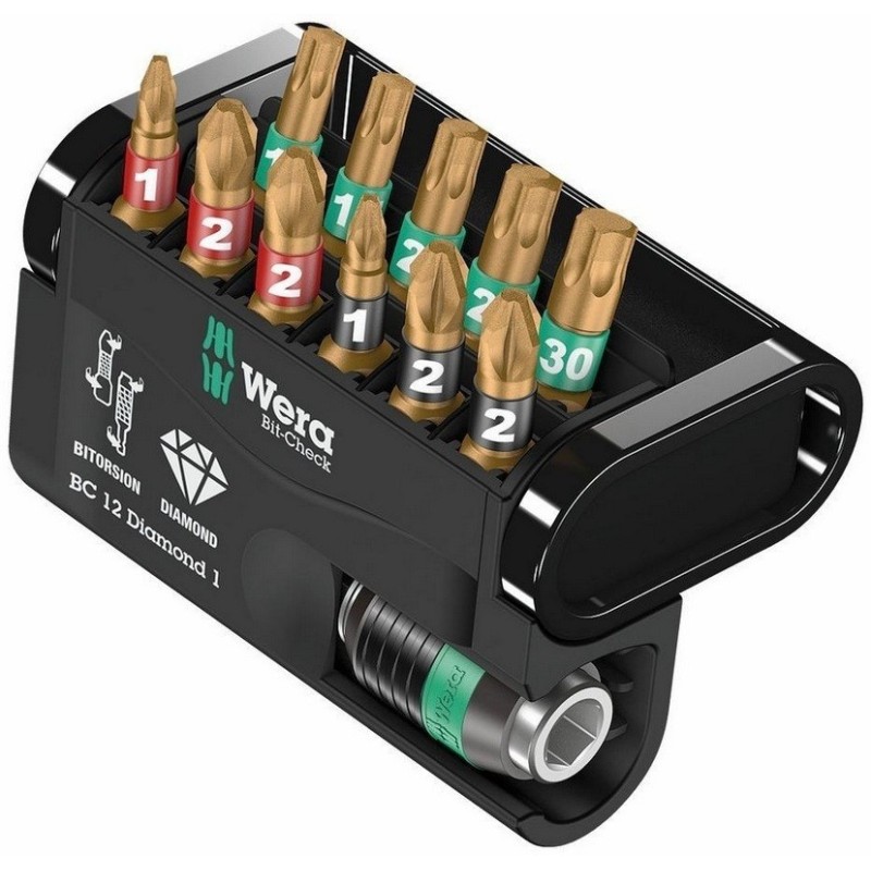 Wera Bit-Check 12 Diamond 1 Bitorsion Bits Seti 05057421001