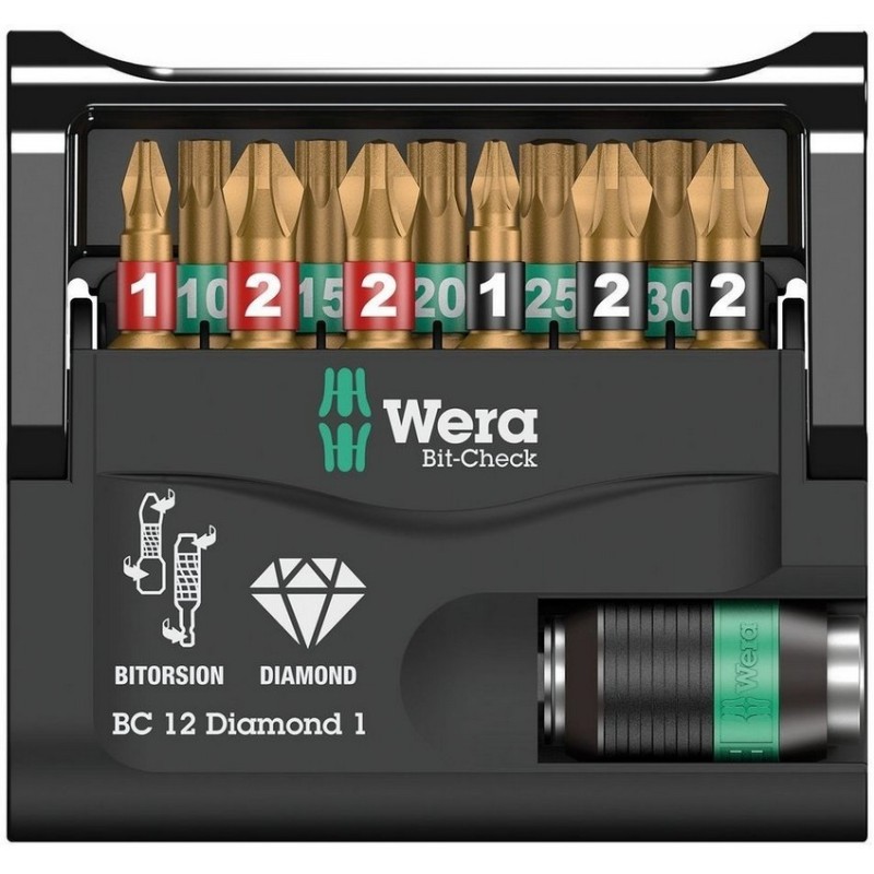 Wera Bit-Check 12 Diamond 1 Bitorsion Bits Seti 05057421001