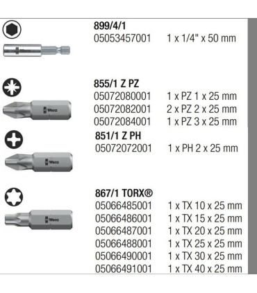 Wera Bit-Check 12 Mobilya 2 Bits Seti 05057422001
