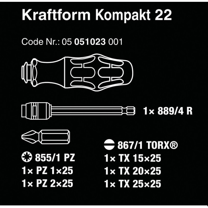 Wera Bit-Check 22 Tornavida Bits Seti 05051023001