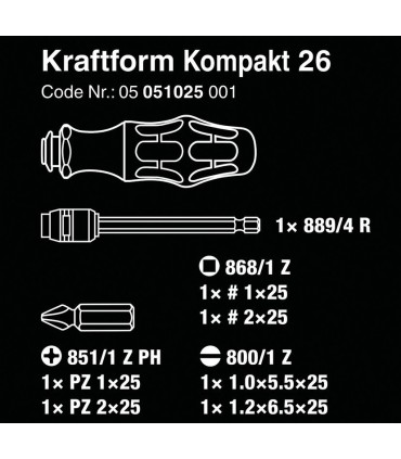 Wera Bit-Check 26 Tornavida Bits Seti 05051025001