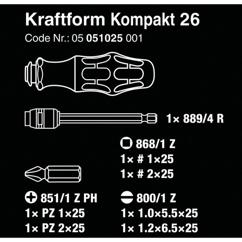 Wera Bit-Check 26 Tornavida Bits Seti 05051025001