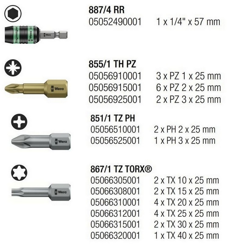 Wera Bit-Check 30 Ahşap 1 Bits Seti 05057433001