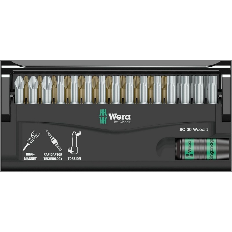 Wera Bit-Check 30 Ahşap 1 Bits Seti 05057433001