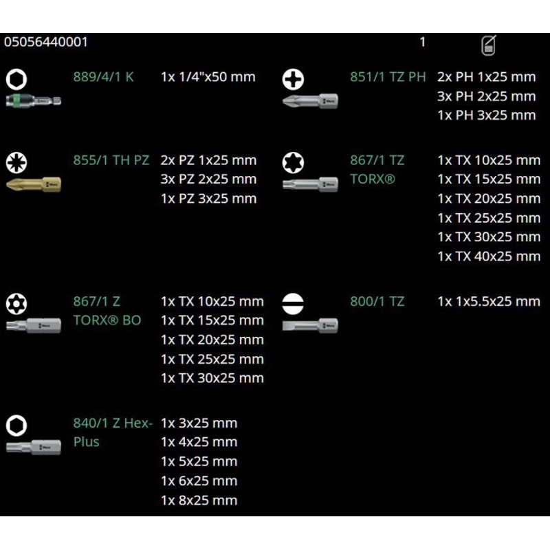 Wera Bit-Check 30 Bits Seti Universal1 05056440001