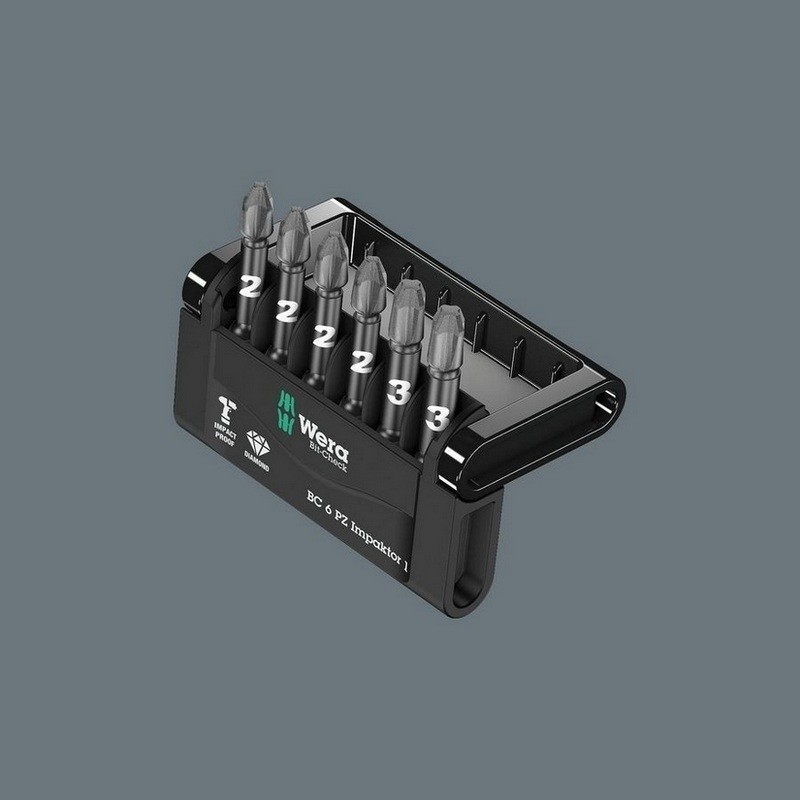 Wera Bit-Check 6 Impaktor Pozidriv Bits Seti 1 05057692001
