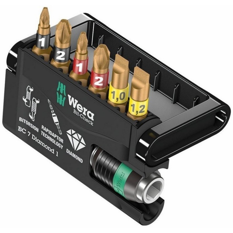 Wera Bit-Check 7 Diamond 1 Bitorsion Bits Seti 05057416001