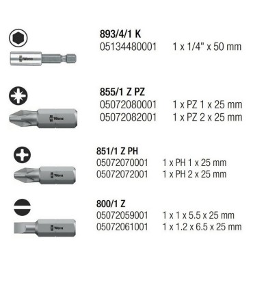 Wera Bit-Check 7 Universal 1 Bits Seti 05056295001