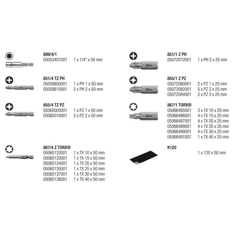 Wera Bits Seti Bit-Safe 43 Universal 1 05057450001