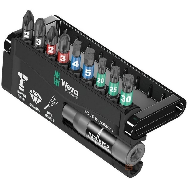 Wera Bit-Check 10 Impaktor 1 Bits Seti 05057680001