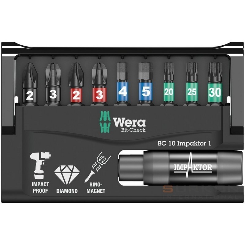 Wera Bit-Check 10 Impaktor 1 Bits Seti 05057680001