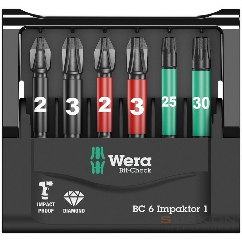 Wera Bit-Check 6 Impaktor 1 TX/PH/PZ Bits Seti 05057695001
