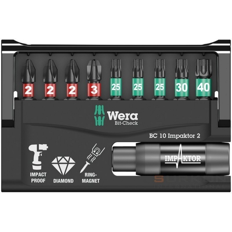 Wera Bit-Check 10 Impaktor Yıldız Torx Bits Seti 2 05057682001