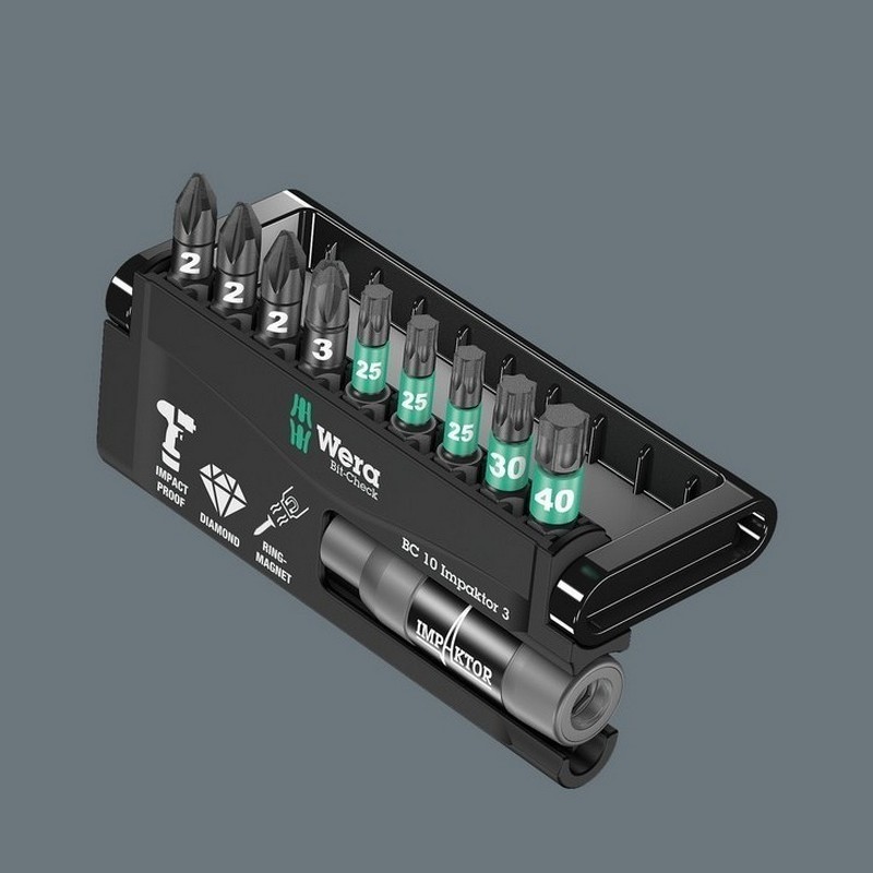 Wera Bit-Check 10 Impaktor Torx Pozidriv Bits Seti 3 05057683001
