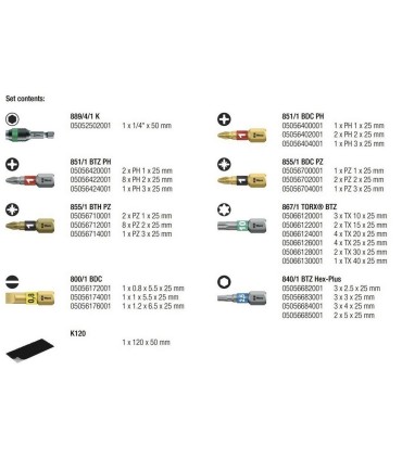Wera Bit-Safe 61 Bitorsion Bits Seti 05057441001
