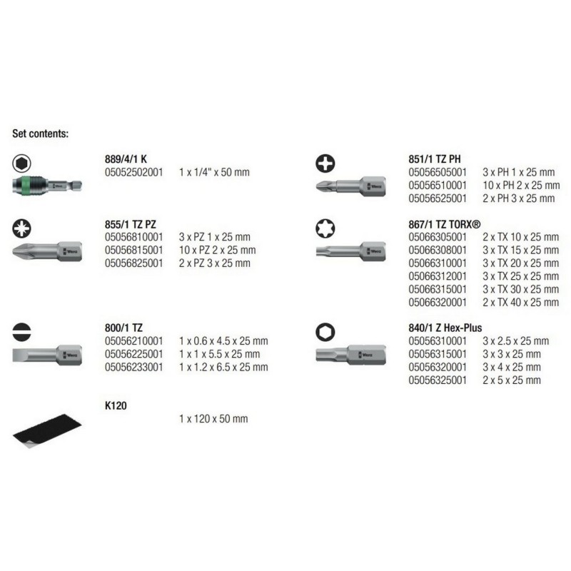 Wera Bit-Safe 61 Universal 1 Bits Seti 05057122001