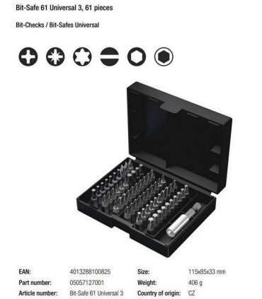Wera Bit-Safe Klasik 4 Bits Seti 05057127001