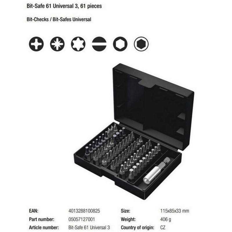 Wera Bit-Safe Klasik 4 Bits Seti 05057127001
