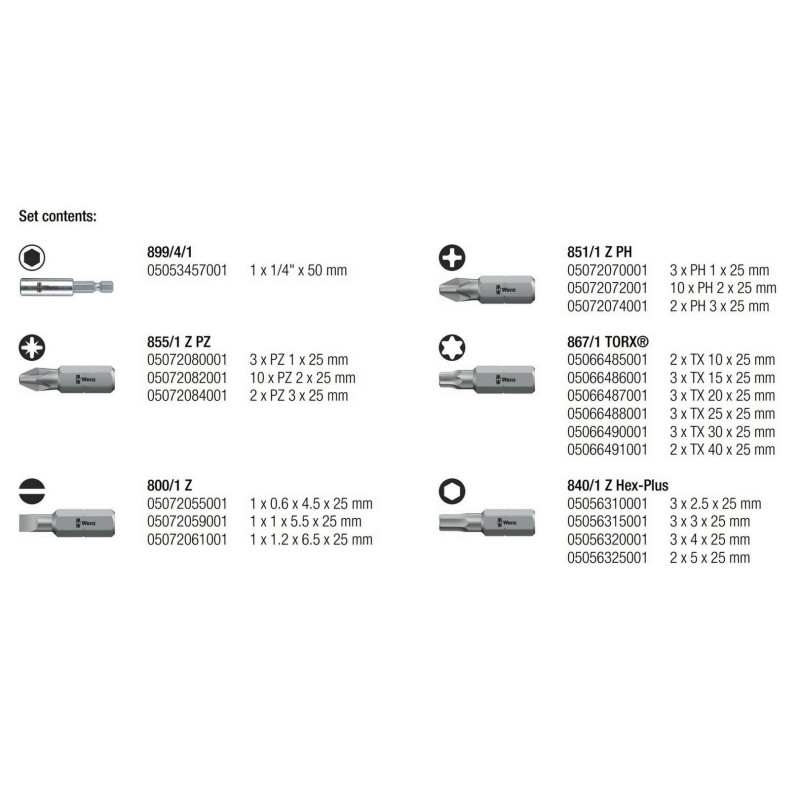 Wera Bit-Safe Klasik 4 Bits Seti 05057127001