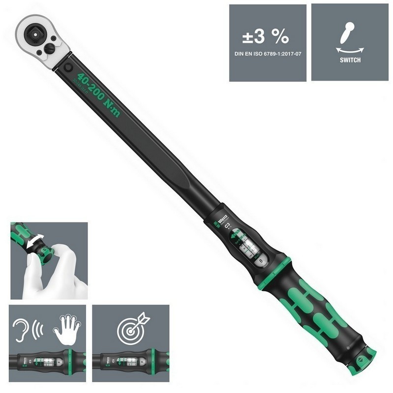 Wera Click-Torque C3 Torkmetre Seti 2 40-200Nm Cırcır 1/2" 05075681001