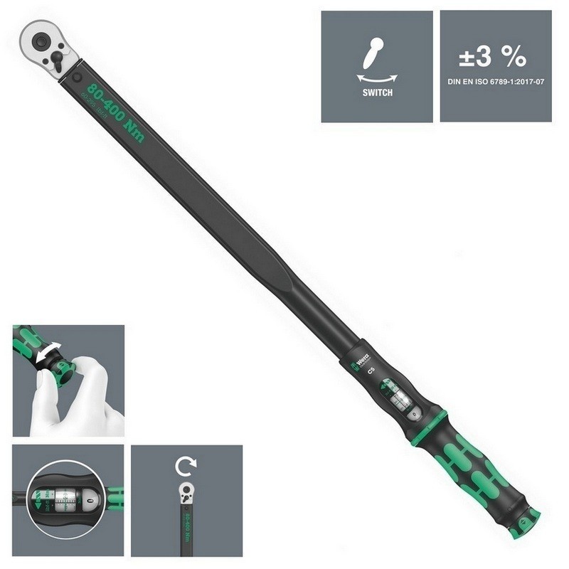 Wera Click-Torque C5 Tork Anahtarı 80-400Nm Cırcır 1/2" 05075624001
